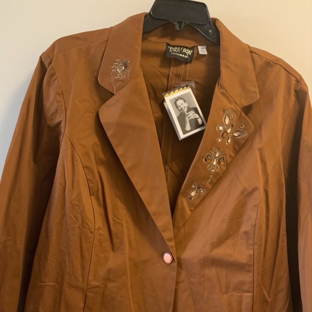 NWT- Bob Mackie Wearable Art - Camel Color
Blazer Jacket